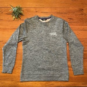 Huk Medium Heather Grey Performance Fishing Crew NWT